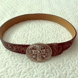 Brown leather belt